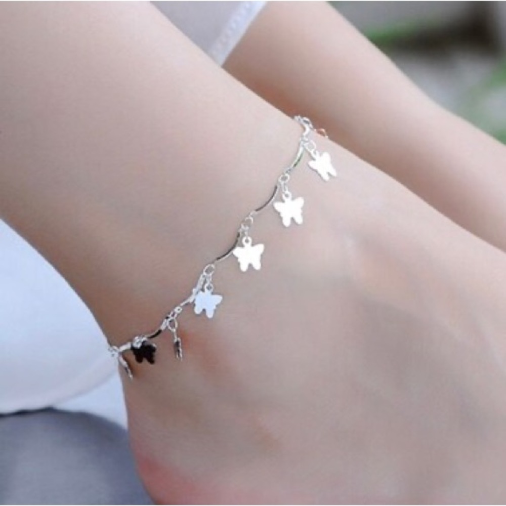 Bohemia 925 Sterling Silver Butterfly Pendant  Anklets Bracelets